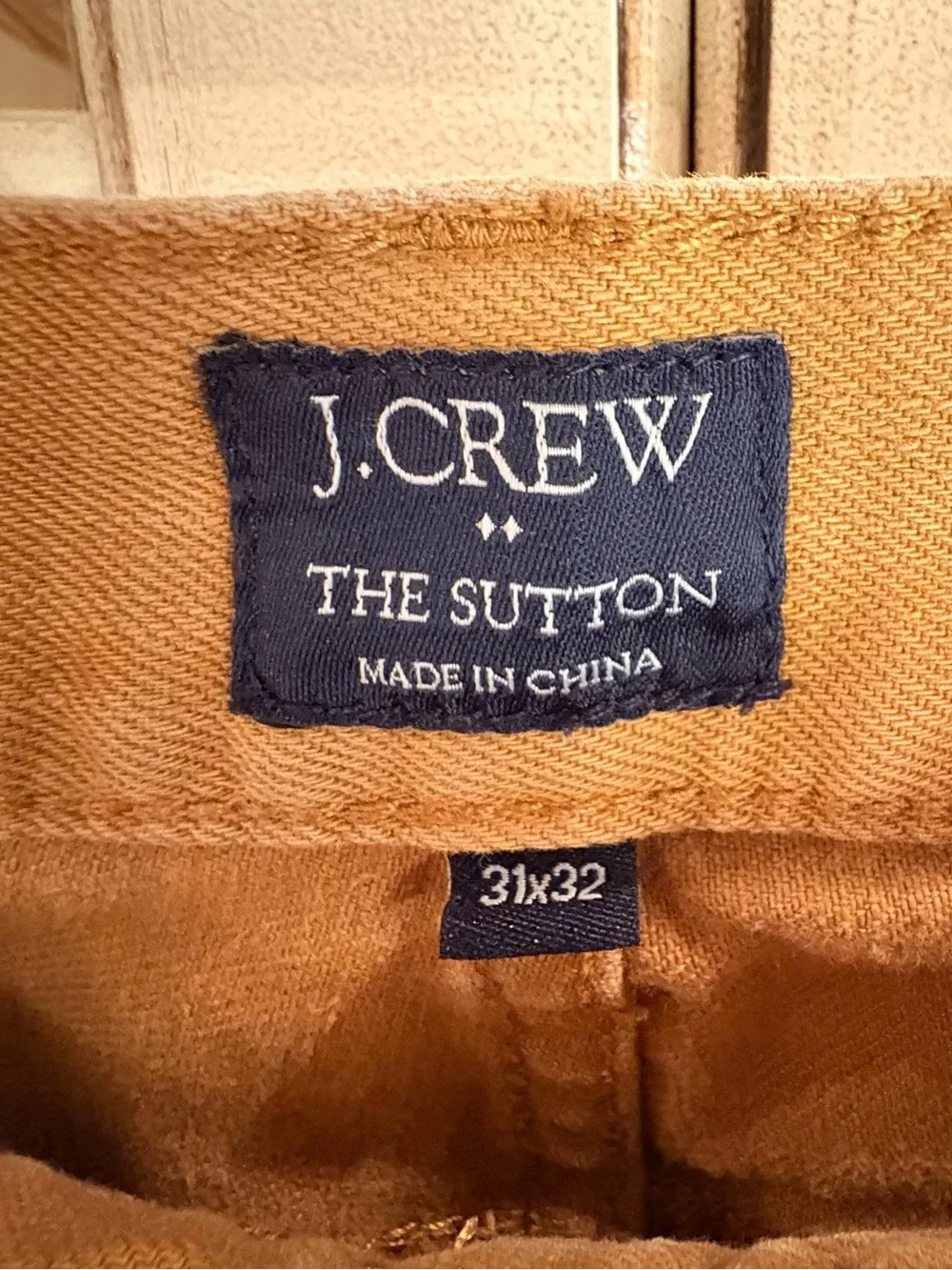 J. Crew Men's Straight Jeans in Camel Tan